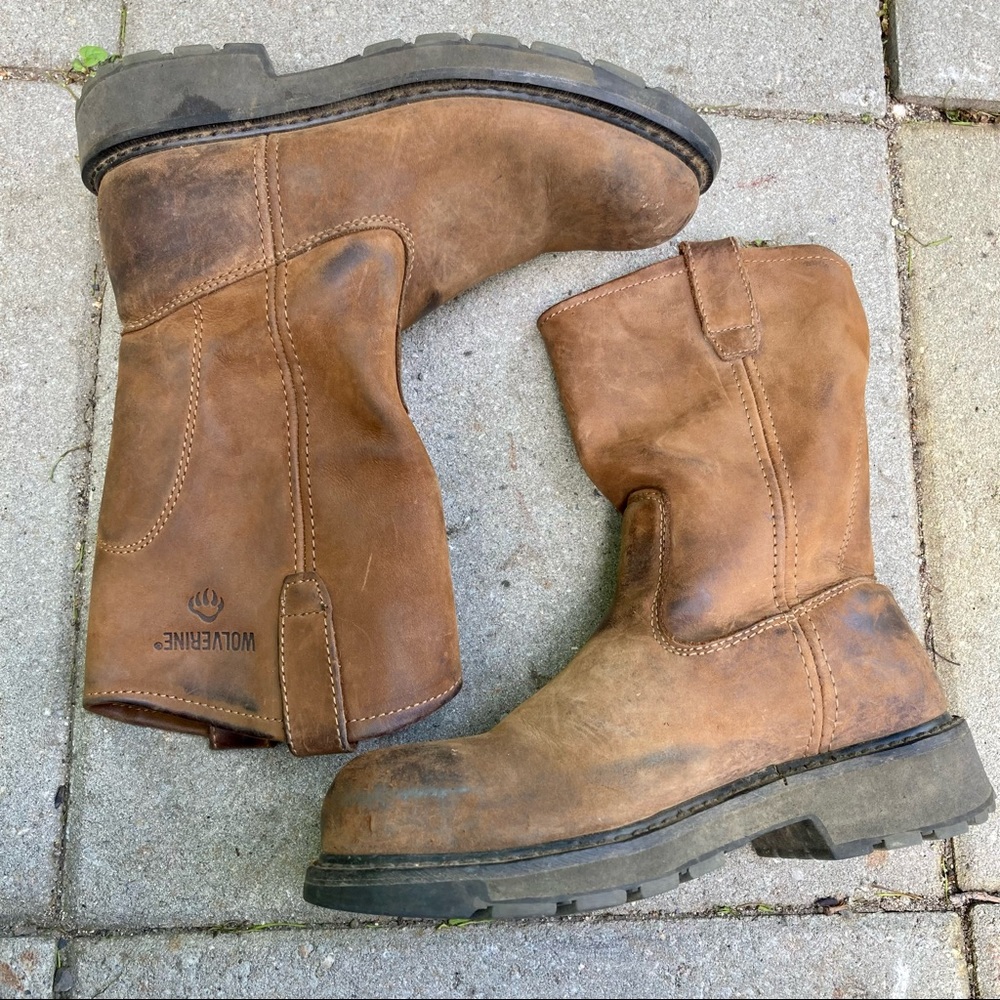 Wolverine work boots slip oil resistant men’s pull up leather size 7 m